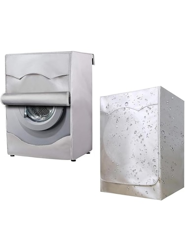 Lonimia Washing Machine Cover, Washer Dryer Cover, Polyester Material Zipper Design Waterproof Dustproof Adjustable Hood, Suitable for Toilet, Kitchen, Bathroom, Kitchen Etc