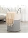 Tikwoork Round Cotton Rope Storage Basket Bin Organizer Laundry Hamper with Handles,Tall Laundry Basket Hamper,Blanket Basket for Living Room, Storage Baskets for Toys, Towel, Throw, Pillow(Grey)