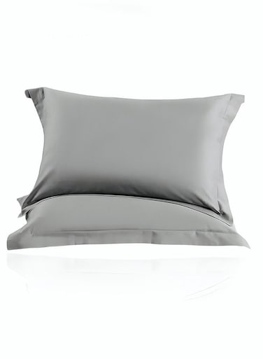Piece 100% Cotton Soft Breathable Pillowcase Standard Size 48*74cm Solid Color Comfortable Sleep Durable Wrinkle Resistant Pillowcase Grey
