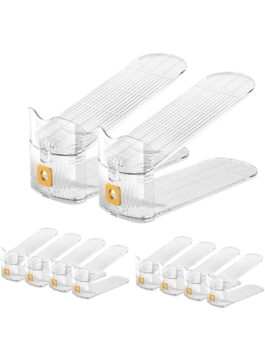 sddjqy Clear Shoe Stacker 6PACK Adjustable Shoe Slots Space Saver Shoe Rack for Cabinet Storage Shoe Holder Stand for Organization