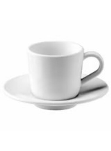 cup and saucer white 6 cl