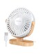 SWEETFULL Small USB Desk Fan 6.5 Inch, 3 Speeds Portable Personal Desktop Table Fan, Dual 360&deg; Adjustment Mini Fan, Quiet Operation, for Home Office Car Outdoor Travel (White wood grain)