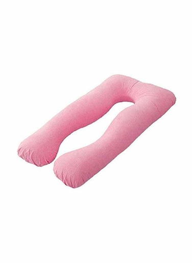 Cotton U-Shaped Maternity Pillow, Comfortable and Relaxing, Breathable Material, Pink Cotton Pink 120x80cm