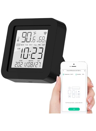 MOES Smart IR Remote Control with Temperature and Humidity Sensor for Air Conditioner STB(Set-Top-Box), TV Box, TV, Fan, DVD, Works with Alexa, Google Home