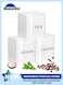 3 Pack Coffee Tea Sugar Container Set White Iron Square Kitchen Canister Set with Name Marker Sugar Organizer 3PCS Kitchen Storage Jars, Tea Storage Box, Coffee Storage Jars
