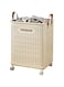 XVersion Foldable Laundry Storage with Wheels,Collapsible Bucket Laundry Hamper,Plastic Basket Laundry Bin Container,Multi purpose Organizer Clothes Storage Washing Basket for Home (Cream White)