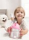 BPA-free Tritan Baby Sipping Bottle Learner Cup with Removable Handles Leak-Proof Spill-Proof Break-Proof Water Bottle for Toddlers Infant Easy-Hold Starter Straw Cup Pink 300ml
