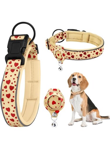 Dog Collar, Heavy Duty Collar with Soft Padding,Reflective Adjustable and Comfortable for Small Medium and Large Dogs (Yellow, S)