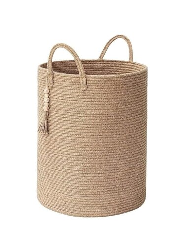TAPIT Storage Basket Woven Baskets for Storage Cotton Rope Basket for Toys Clothes Shoes Organizer with Handles Living Room Home Decor Decorative Woven Baskets for Storage (A Brown 50 * 40cm)