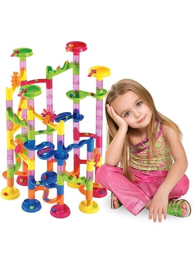 Mumoo Bear Marble Run, 105 Pcs Runs Toy , Maze Race Coaster Track Game Set, Stem Educational Learning For Kids Boys And Girls 3+Years Old