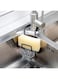 Sink Sponge Holder - Faucet Shower Tray - Metal Organizer for Kitchen and Bathroom, Fixing Around the Faucet(Black)