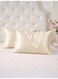 Satin Pillowcases 2-Pcs Soft And Silky Pillow Cover For Hair And Skin Care With Envelope Closure (Without Pillow Insert),Off-White