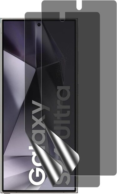Muzz 3D Curved Soft MATTE Screen Protector for Samsung Galaxy S24 Ultra, 2 Pack, Full Coverage, Anti-Peeping, Bubble Free
