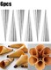 6 Piece Spiral Croissants Pastry Conical Tube Baking Mold Silver&Acirc;&nbsp;4.72 &Atilde;&mdash; 1.26 inch