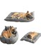 UBP Pet Sofa Bed, 3 in 1 Foldable Dog Bed , Multifunctional Washable Pet kennel, Pet Calming Bed Winter,for Small, Medium and Large Pet (S, Grey)