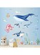 wondever Under The Sea Whale Wall Stickers Ocean Fish Dolphin Peel and Stick Wall Art Decals for Baby Nursery Kids Bedroom Bathroom