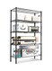 5-Tier Layer Heavy Type Carbon Steel 5 Shelf Shelving Storage Unit Rack Storage Organizer Metal Black 55x30.5x150cm