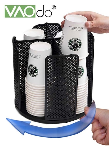 Multifunctional Cups Holder Organizer 360&deg;Rotating Cup Holder Rack Cosmetic Storage Kitchen Seasoning Storage Rack