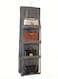 Hanging storage bags, folding wardrobe organizers with metal hooks, and hanging storage cabinets with transparent windows for easy access to bags.