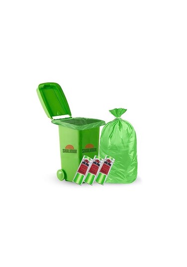 Premium OXO Biodegradable Garbage Bag with Tie, 30 Bags, 107x122 cm, Green, Heavy Duty Leak Proof Lavender Scented Trash Bags for Home and Office Use