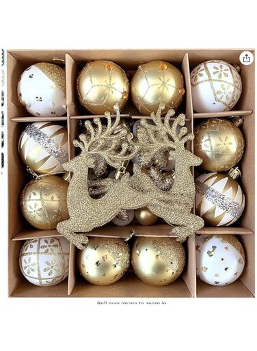 LEDIN 40 PCS Christmas Ball Ornaments Set, Christmas Tree Baubles Ball, Painted Plastic Christmas Balls for Christmas Holiday Party Home Decoration