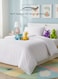 Home Satin Stripped Single Size 4 Piece ( 1 duvet cover - 160*210cm, 1 sheet - 100*200+30cm. 2 pillowcases - 50*75cm.) Bed Linen White Bedding Set. Suitable for single bed mattress.