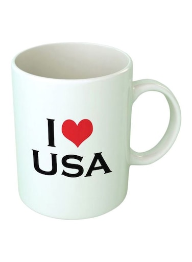 Print I Love USA Printed Mug White/Black/Red