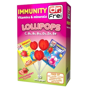 Dr.Frei Immunity Vitamins &amp; Minerals Pack Of Lollipops 10S