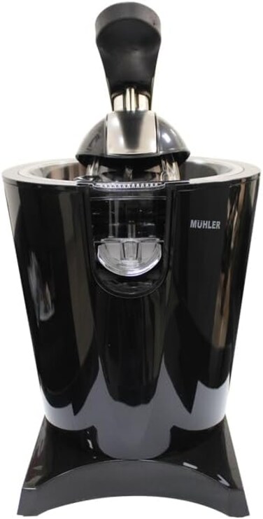 MUHLER Citrus Juicer 300W &ndash; Dual Cones for All Citrus Fruits, Lever Press, Auto Start/Stop, Easy Clean Detachable Parts   Fast Orange &amp; Lemon Juice Extraction &ndash; LFJ-300