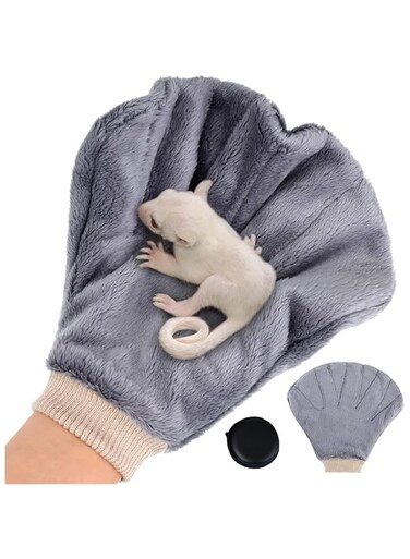 IS MUHE Sugar Glider Bonding Mitt Calming Hedgehog Glove Supplies Hamster Glove Accessories Animal Anti Bite Handling Gloves Calming Sleeping Glove for Sugar Glider Small Animals Rats Pet 2pcs