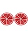 SOLDOUT 2 PCS Silicone Cup Mat Placemat Stand Hot Coasters Insulation Pad Kitchen Table Mats Pad Slip Holder Mini Fruit Drink Coaster (Pack of 2, Red Orange)