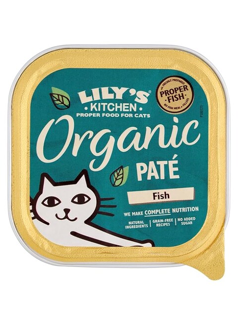 LILY&#39;S KITCHEN Organic Fish Pate Wet Cat Food - 85G