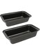TOMVAES 2Pcs Rectangle Bread Mold, Nonstick Toast Mold, Heat Resistant Baking Mold, Essential Cake Baking Utensils, DIY Baking Supplies for Kitchen(Black, 27.7 * 9.7 * 6 CM)