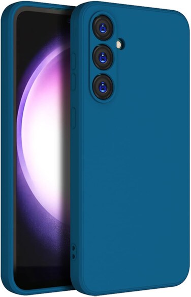 Silicon Case Compatible with Samsung Galaxy A55 2024, Shock-Proof Soft Gel Rubber Cover Camera Protection Slim fit TPU Case Light weight Back Cover Case for Samsung Galaxy A55 5G (Blue)