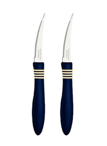 Cor&amp;Cor 2 Pieces Tomato Knife Set with Stainless Steel Blade and Blue Polypropylene Handle