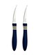 Cor&amp;Cor 2 Pieces Tomato Knife Set with Stainless Steel Blade and Blue Polypropylene Handle