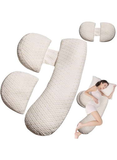 Pregnancy Pillows for Sleeping Soft Pregnancy Body Pillow Maternity Wedge Pillow with Adjustable and Removable Cooling Cover Support for Back Legs Belly Hips