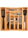 EETU Bamboo Expandable Drawer Organizer for Utensils Holder, Adjustable Cutlery Tray, Wood Drawer Dividers Organizer for Silverware, Flatware, Knives in Kitchen, Bedroom, Living Room (8 frame)