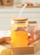Wave Pattern Glass Tumbler with Bamboo Lid Glass Straws &amp; Cleaning Brush Reusable Cup for Hot/Cold Drinks