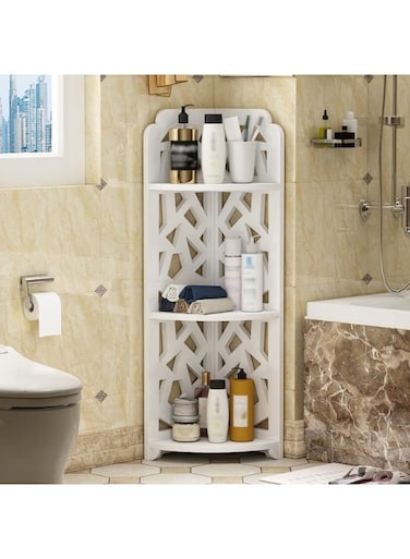 Bathroom Corner Shelf 21x80x21&acirc;&euro;&ldquo; 3 Tier Shower Caddy Freestanding Waterproof Storage Organizer Corner Stand