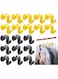KASTWAVE Clothes Hanger Connector Hooks, Double-Sided Coat Clothes Hanger Connector Hooks, Space-Saving Hanger for Organizing Clothes, Hanger Extender Clips Yellow/Black 40 Pcs