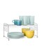Adjustable Kitchen Cabinet Shelf Organizer for Kitchen Counter, Cabinet Countertop Shelf Rack Organizer, 50240 White 22.9x40.6x19.6cm