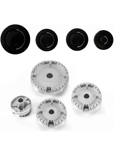 STAYOUNG 8PCS Gas Stove Burner Replacement - Universal Cooker Hat Set, Metal (2 medium and large, 55 mm - 100 mm)
