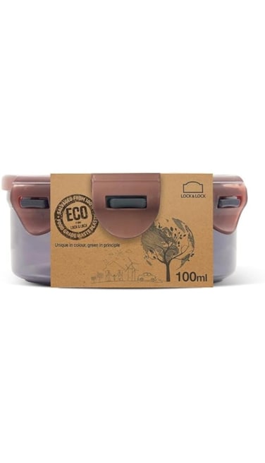 Locknlock Eco Food Container Round 100ml W/Eco Outer-Sleeve, Assorted Colors