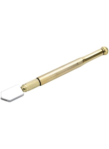 Decdeal-1 Multifunctional Glass Cutter Diamond Tip Skidproof Metal Handle Cutting Tool