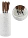 Freedom Knife Storage Stand, Multi-Functional Knife Block Holder, PP Resin Round Knife Holder, Unique Design Slot to Protect Blades Detachable for Easy Cleaning (White Snowflake Dots)