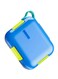2-Compartment Neat Bento Lunch Box Blue/Green 22.5x6.5x21cm