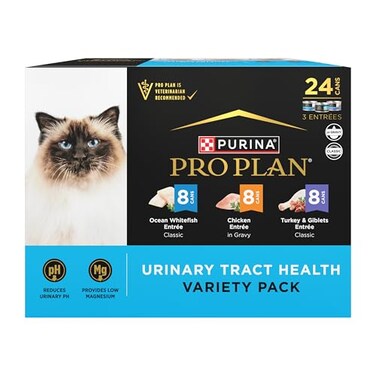 Purina Pro Plan Urinary Tract Cat Food, Urinary Tract Health Wet Cat Food Variety Pack Entrees - (24) 3 Oz. Cans
