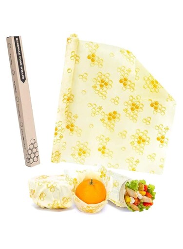 AYF Beeswax Food Wrap Set Reusable Cover Paper Wraps Eco-Friendly Sustainable Food Storage Wrappers Cling Wrap Alternative Food Fresh Keeping for Snacks, Sandwiches, Fruit, Bread