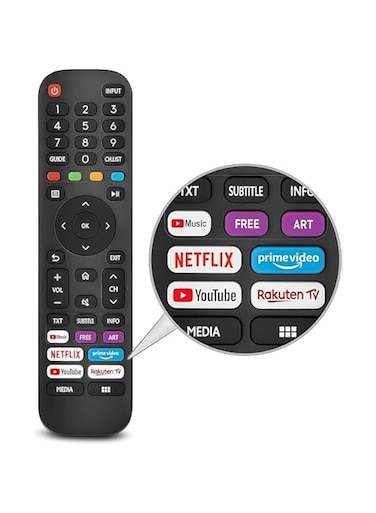 Universal Replacement for Hisense-VIDAA-TV-Remote, New Upgraded Infrared Hisense Remote Control EN2G30H/EN2A30,with Netflix, Prime Video, YouTube, Rakuten TV Buttons